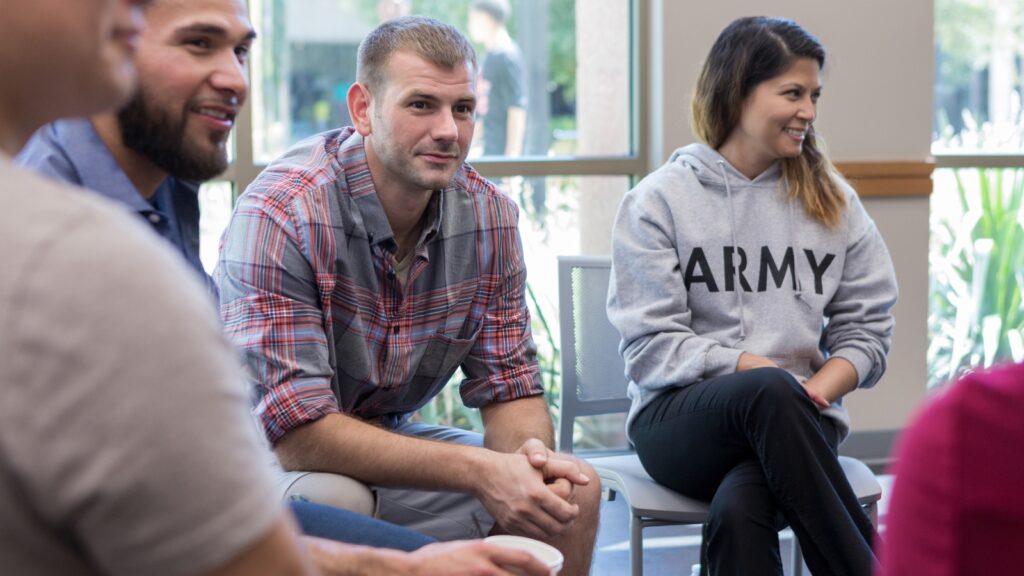 military people in an ILM Coaching and Mentoring course.